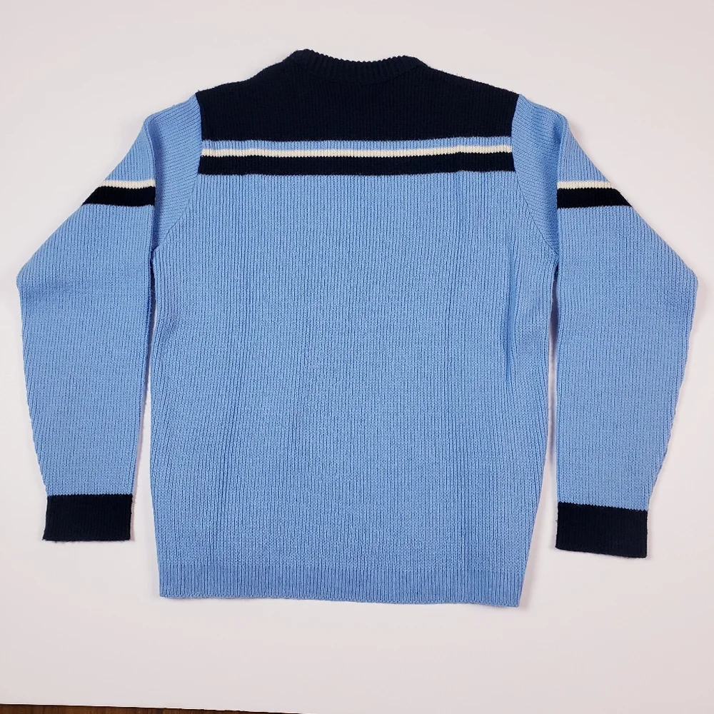 Vintage 90's Sears Ribbed Textured Woven Pullover Crewneck Sweater - Picture 2 of 3